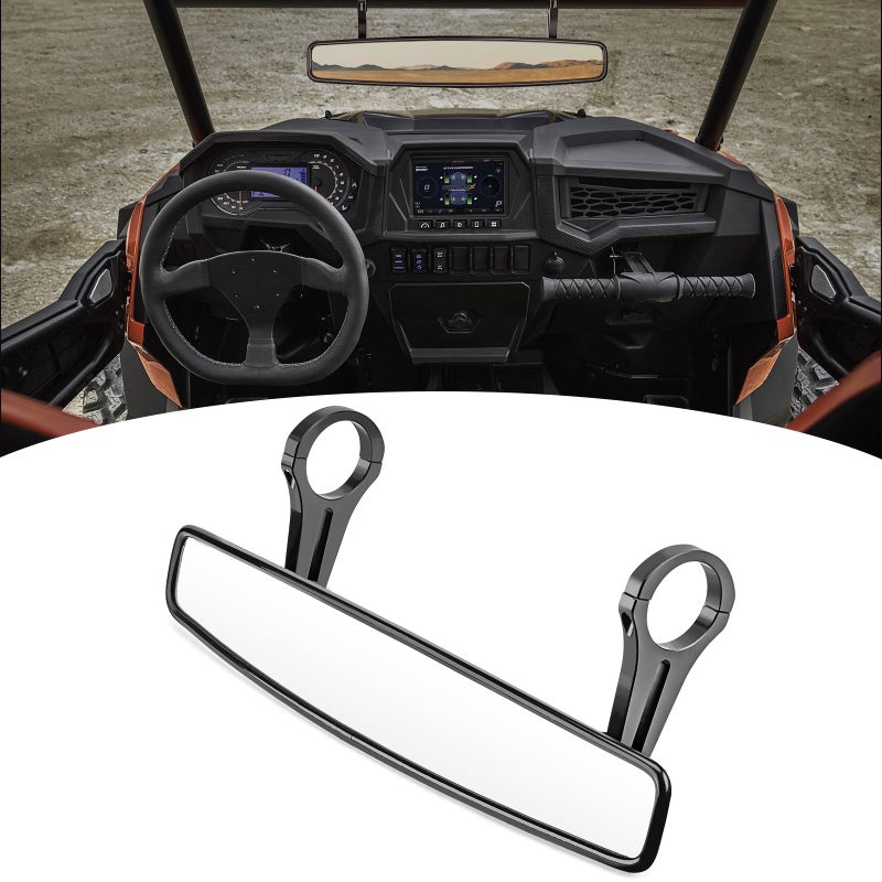 Wsays UTV 15" Wide Rear View Mirror Convex Mirror with 2" Clamp Compatible with Can-Am Maverick Talon with 2" Horizontal Cross Bars - Image 1